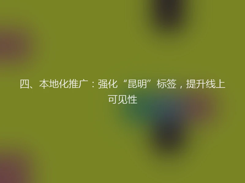四、本地化推广：强化“昆明”标签，提升线上可见性