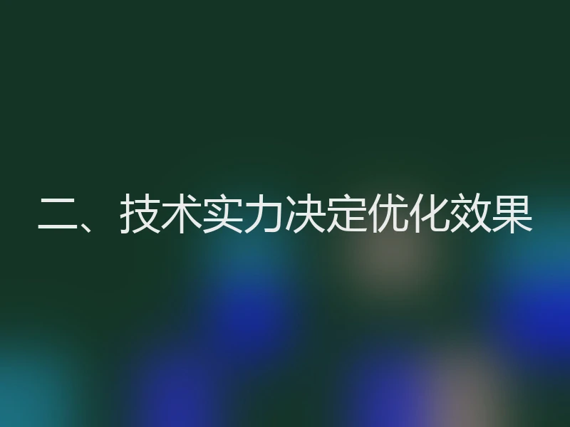 二、技术实力决定优化效果
