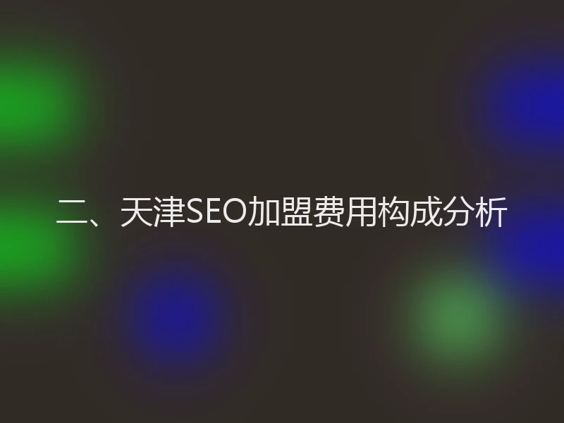 二、天津SEO加盟费用构成分析