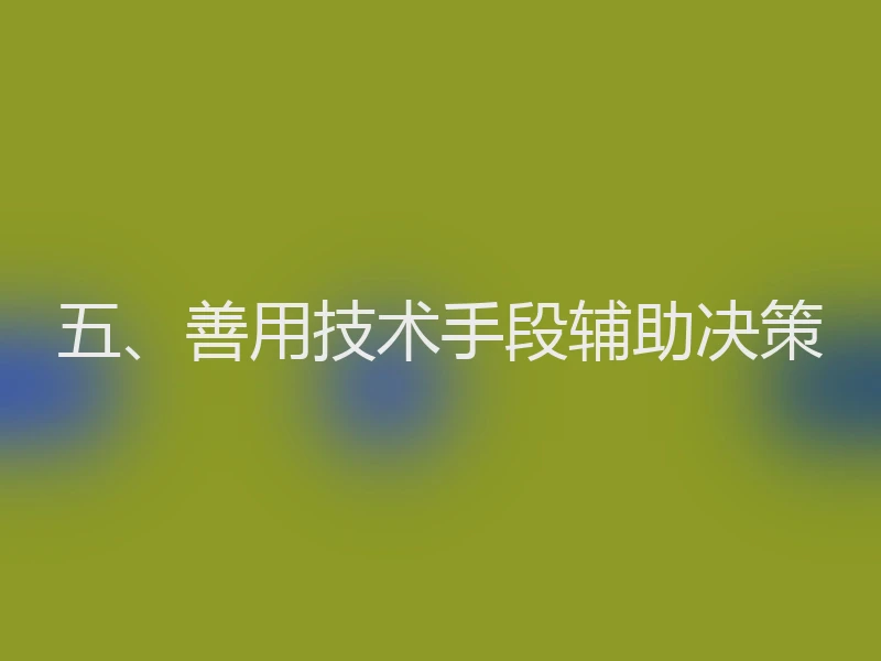 五、善用技术手段辅助决策