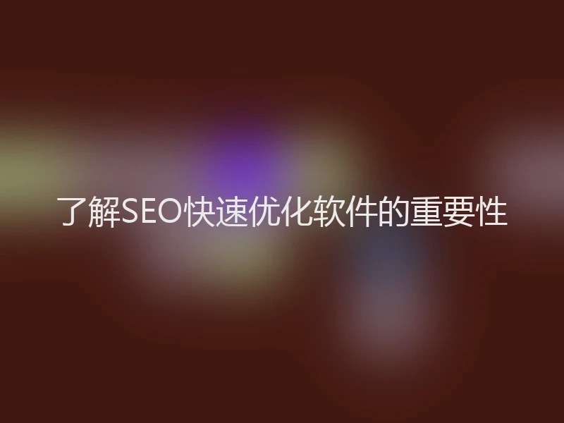 了解SEO快速优化软件的重要性