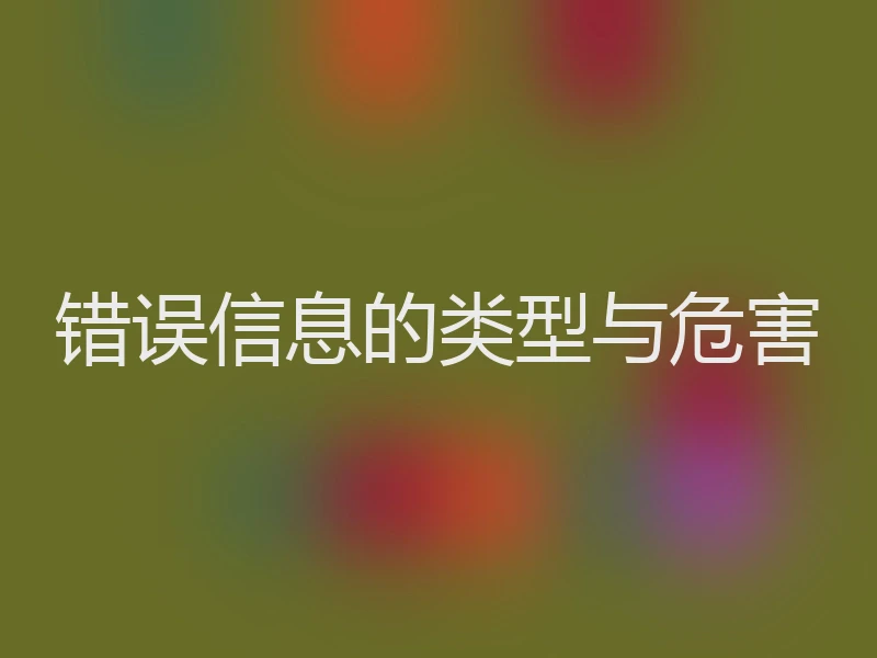 错误信息的类型与危害