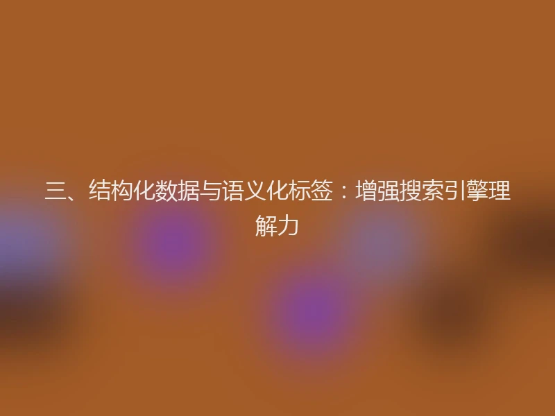 三、结构化数据与语义化标签：增强搜索引擎理解力