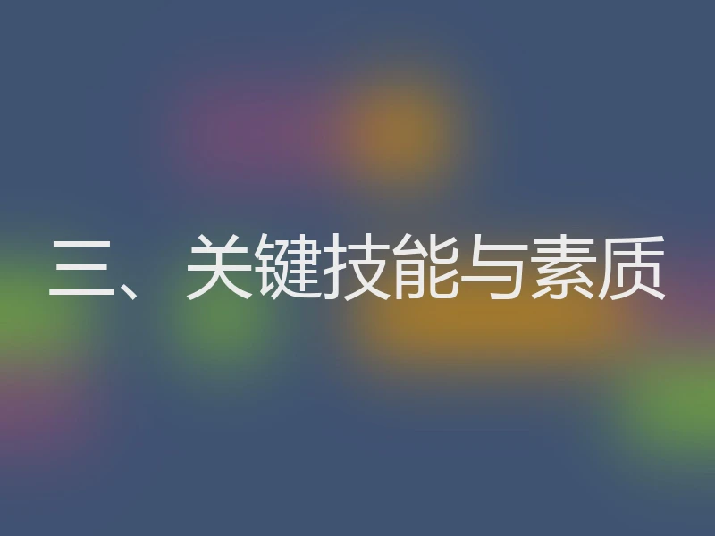 三、关键技能与素质