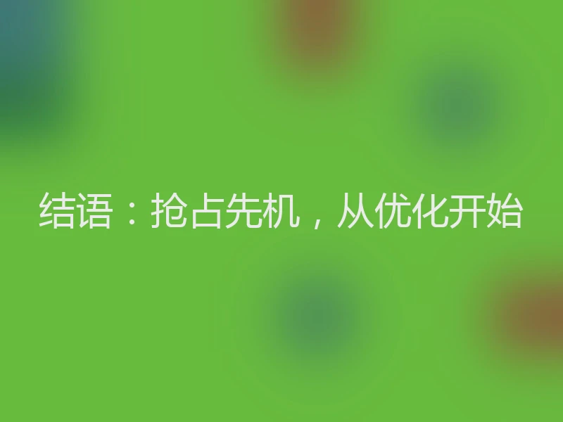 结语:抢占先机,从优化开始