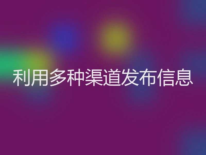 利用多种渠道发布信息