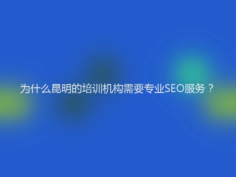 为什么昆明的培训机构需要专业SEO服务？
