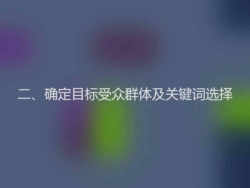 二、确定目标受众群体及关键词选择