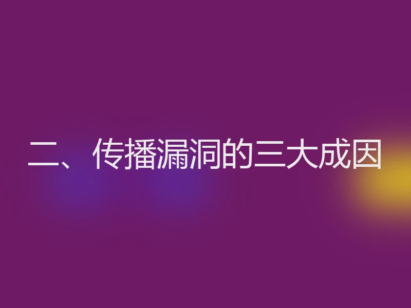 二、传播漏洞的三大成因