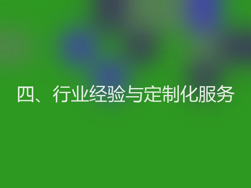 四、行业经验与定制化服务