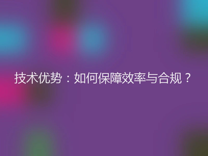 技术优势：如何保障效率与合规？