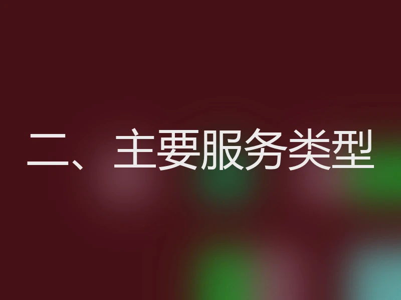 二、主要服务类型