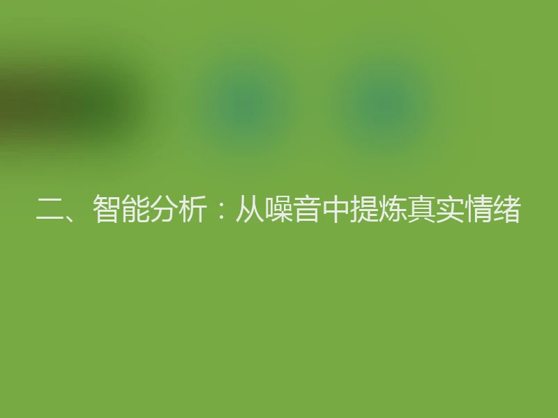 二、智能分析：从噪音中提炼真实情绪