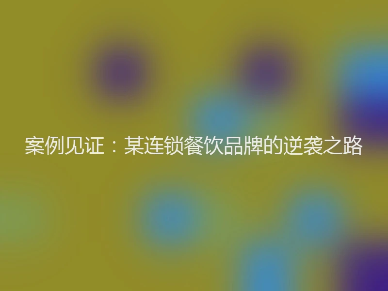 案例见证：某连锁餐饮品牌的逆袭之路