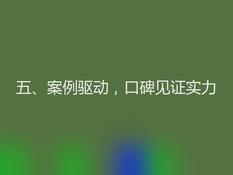 五、案例驱动，口碑见证实力