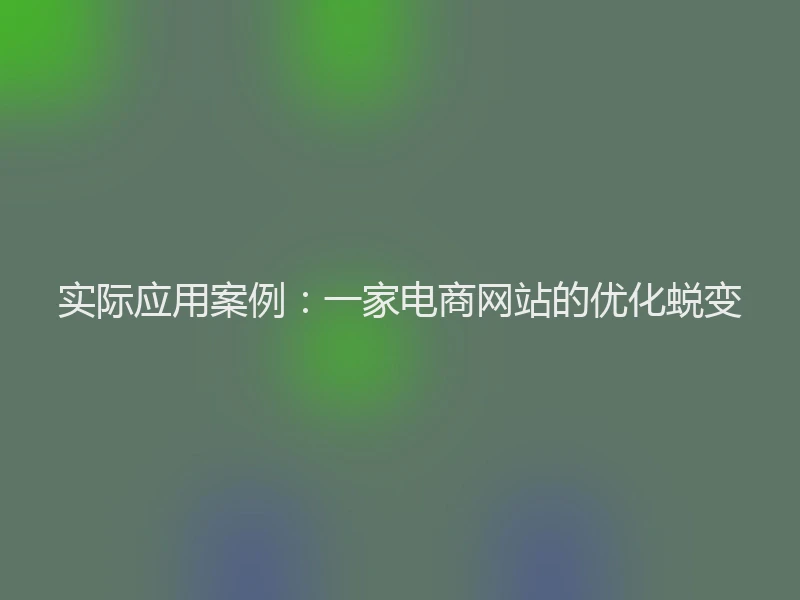 实际应用案例:一家电商网站的优化蜕变