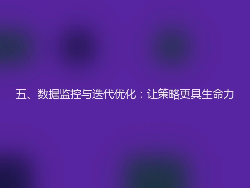 五、数据监控与迭代优化：让策略更具生命力