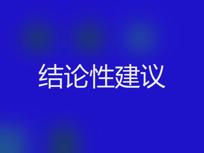 结论性建议