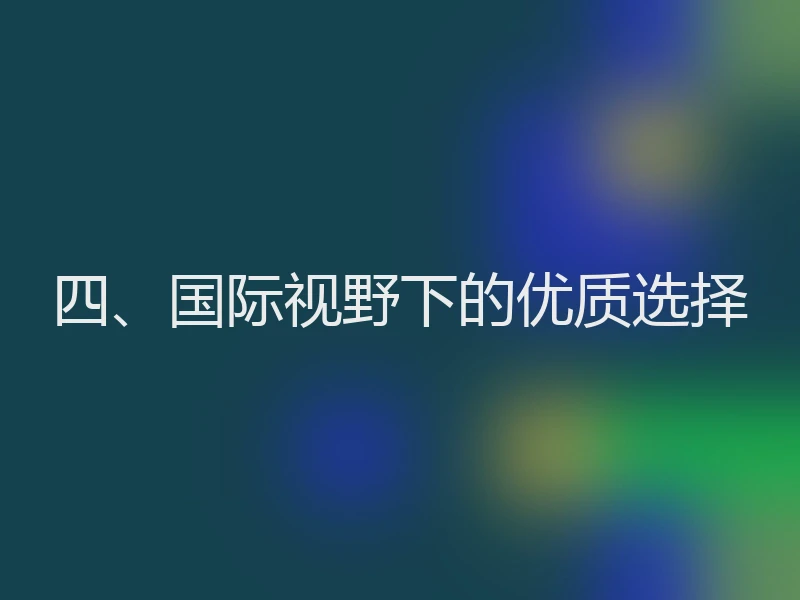 四、国际视野下的优质选择