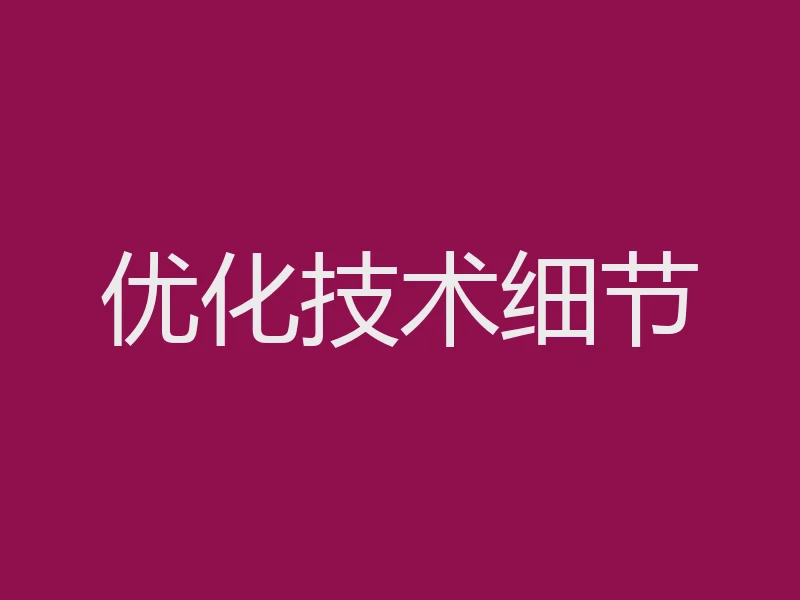 优化技术细节