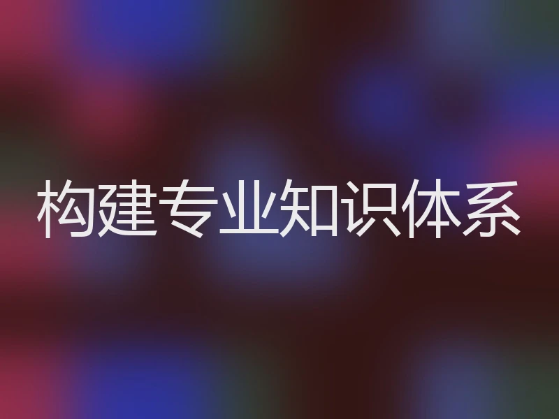 构建专业知识体系