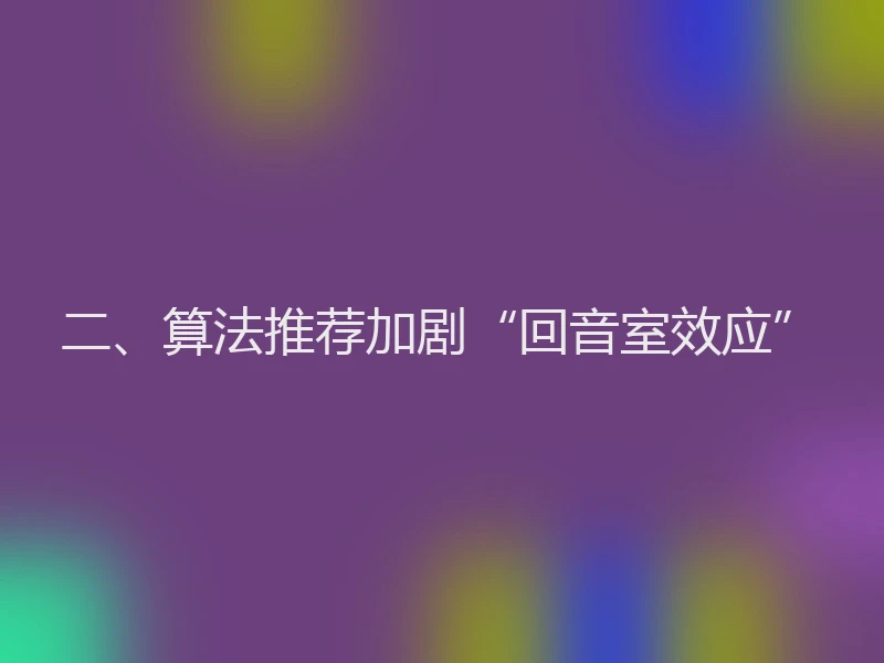 二、算法推荐加剧“回音室效应”
