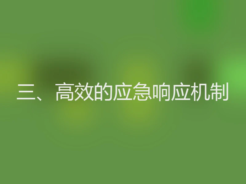 三、高效的应急响应机制