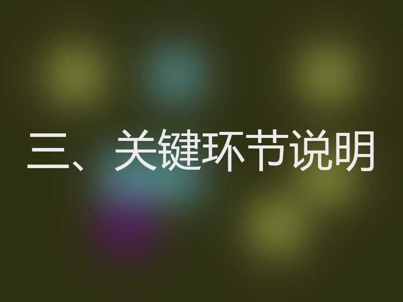 三、关键环节说明