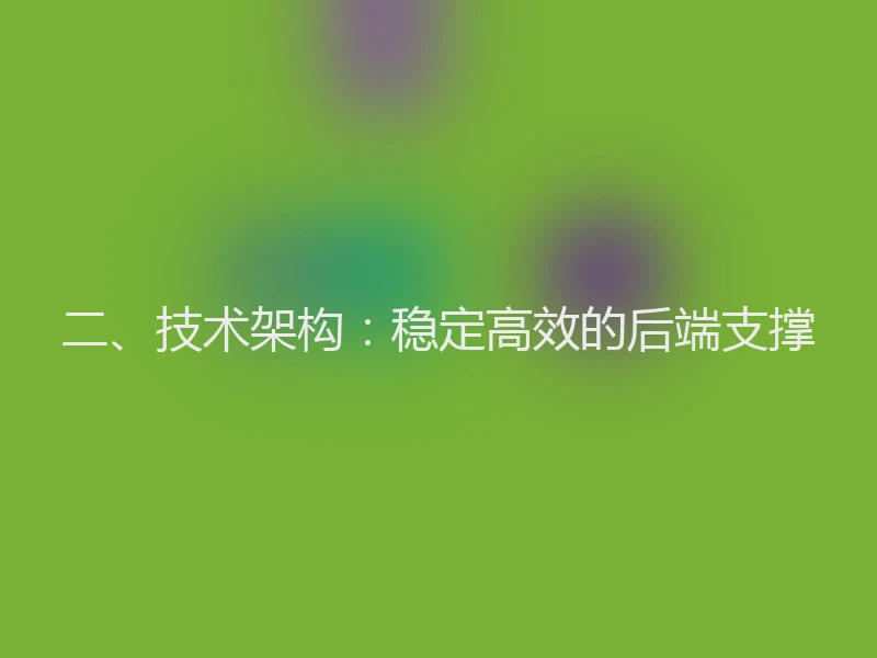 二、技术架构：稳定高效的后端支撑