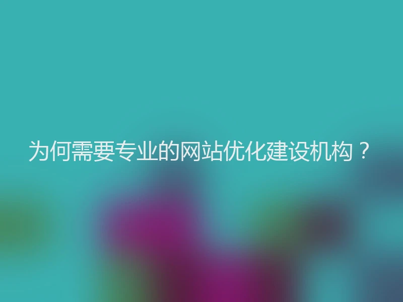 为何需要专业的网站优化建设机构？