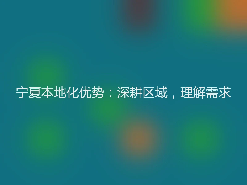 宁夏本地化优势：深耕区域，理解需求