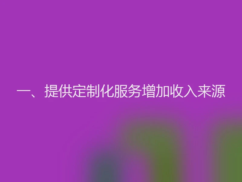 一、提供定制化服务增加收入来源