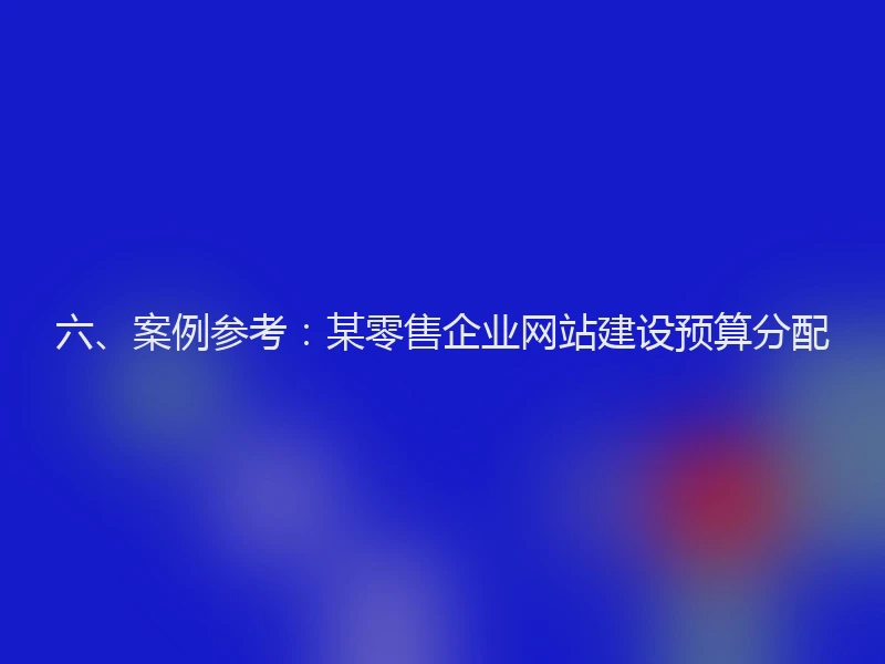 六、案例参考：某零售企业网站建设预算分配
