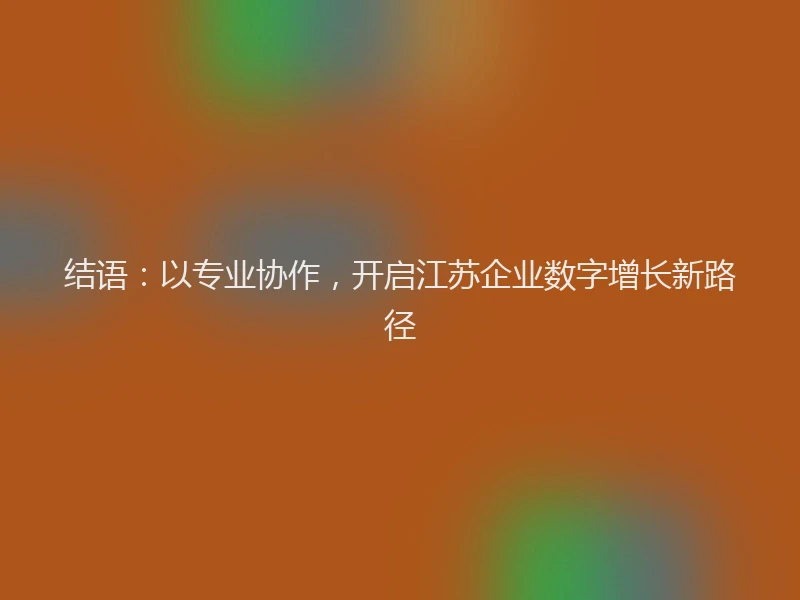 结语：以专业协作，开启江苏企业数字增长新路径