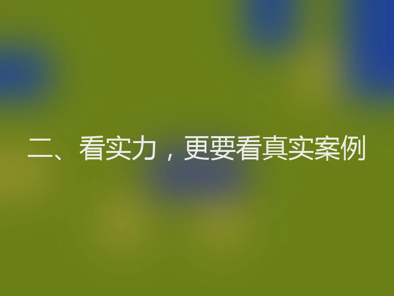 二、看实力，更要看真实案例