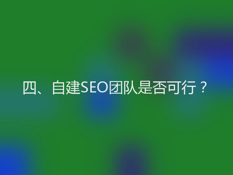 四、自建SEO团队是否可行？