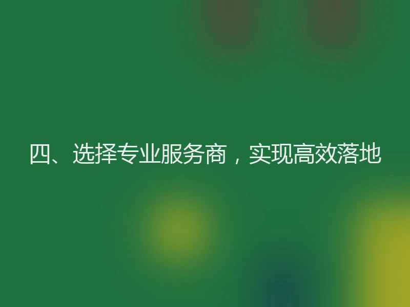 四、选择专业服务商，实现高效落地