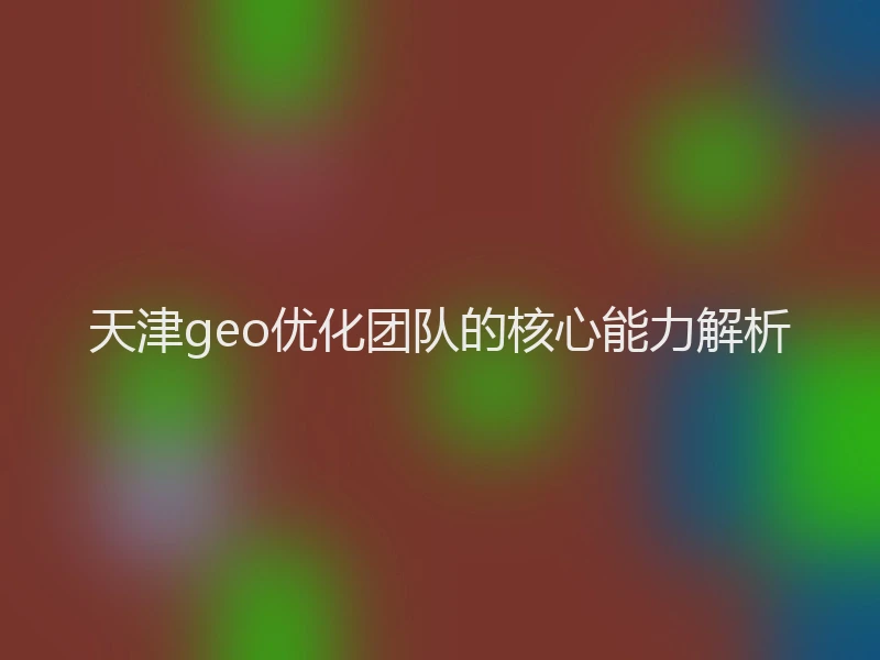 天津geo优化团队的核心能力解析