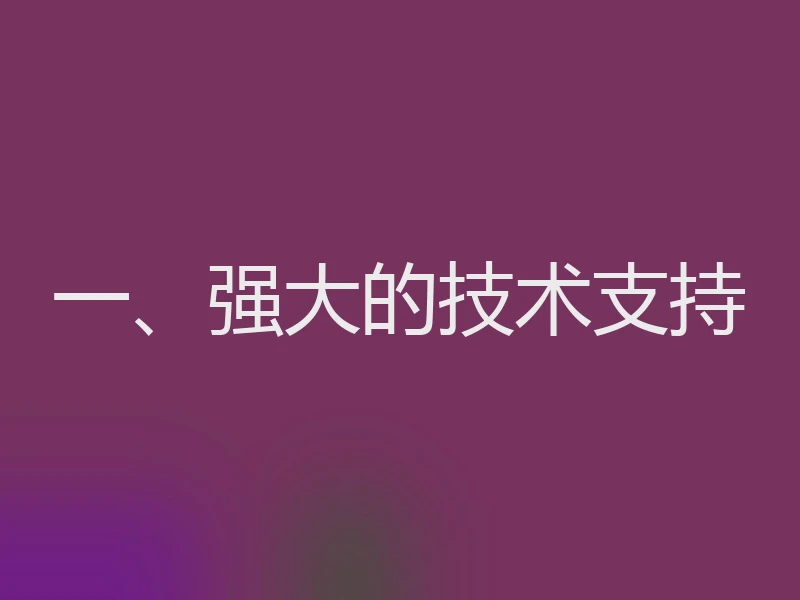 一、强大的技术支持
