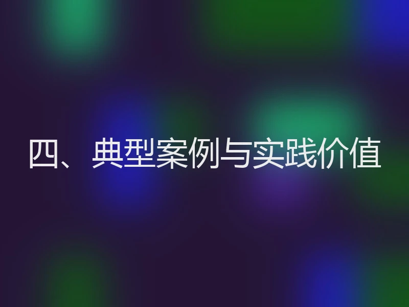 四、典型案例与实践价值