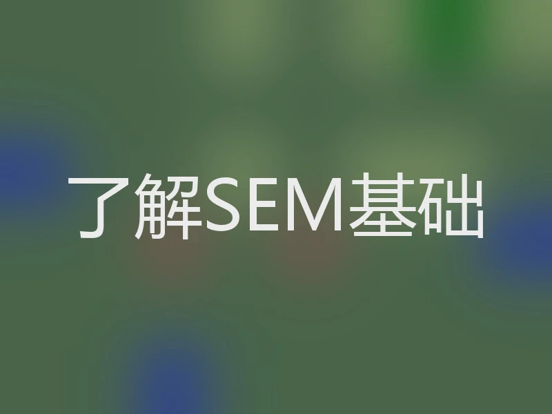了解SEM基础