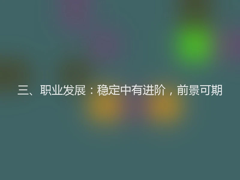 三、职业发展：稳定中有进阶，前景可期