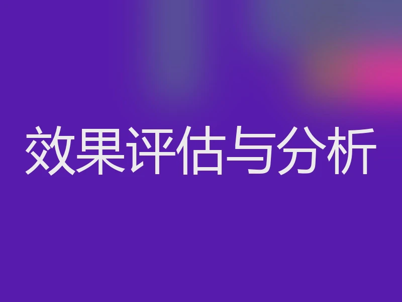 效果评估与分析