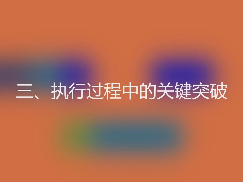 三、执行过程中的关键突破