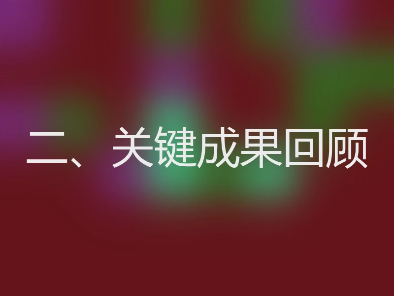二、关键成果回顾