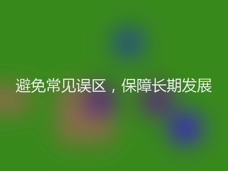 避免常见误区，保障长期发展