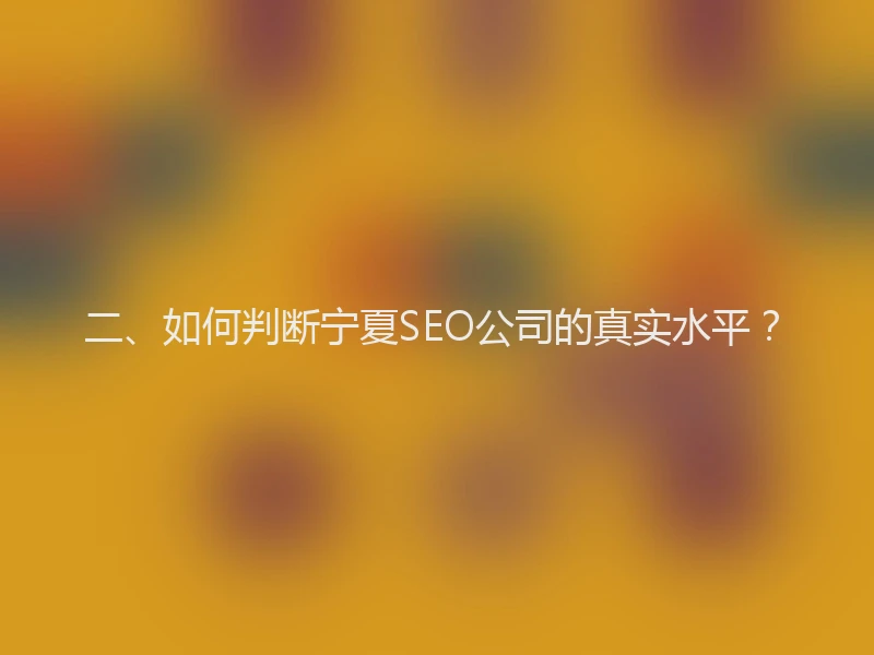 二、如何判断宁夏SEO公司的真实水平？