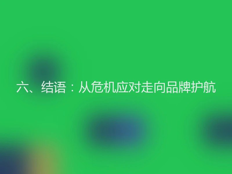 六、结语：从危机应对走向品牌护航