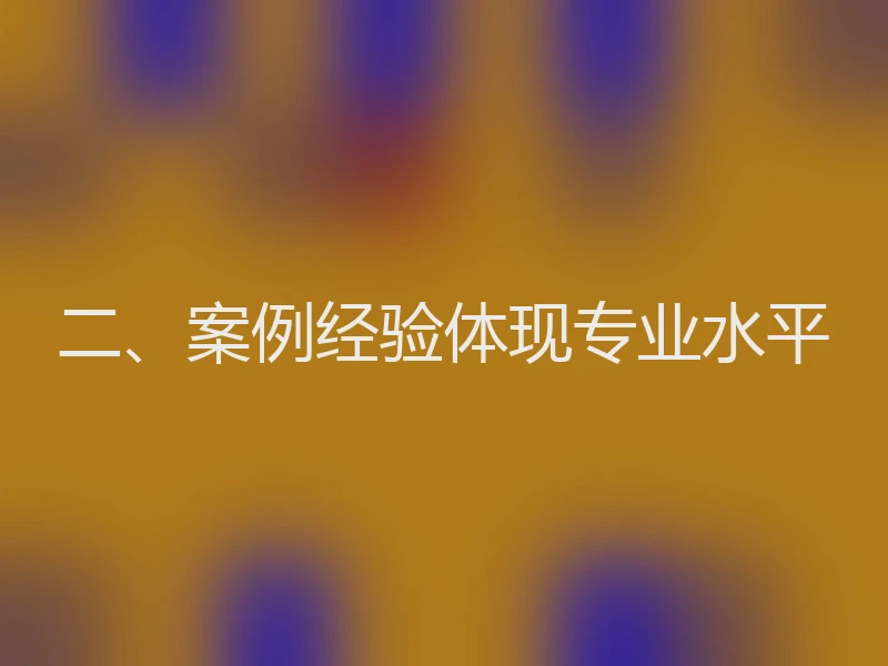 二、案例经验体现专业水平