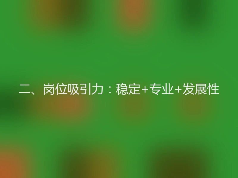 二、岗位吸引力：稳定+专业+发展性